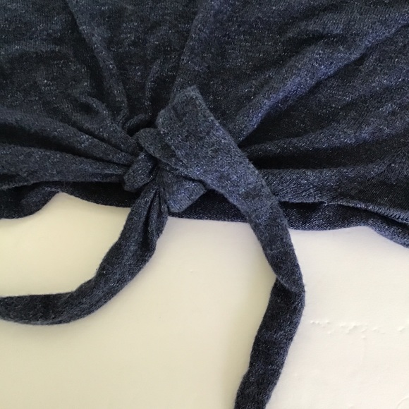 ALICE + OLIVIA BLUE COTTON TIE FRONT TANK TOP MEDIUM - Picture 15 of 15